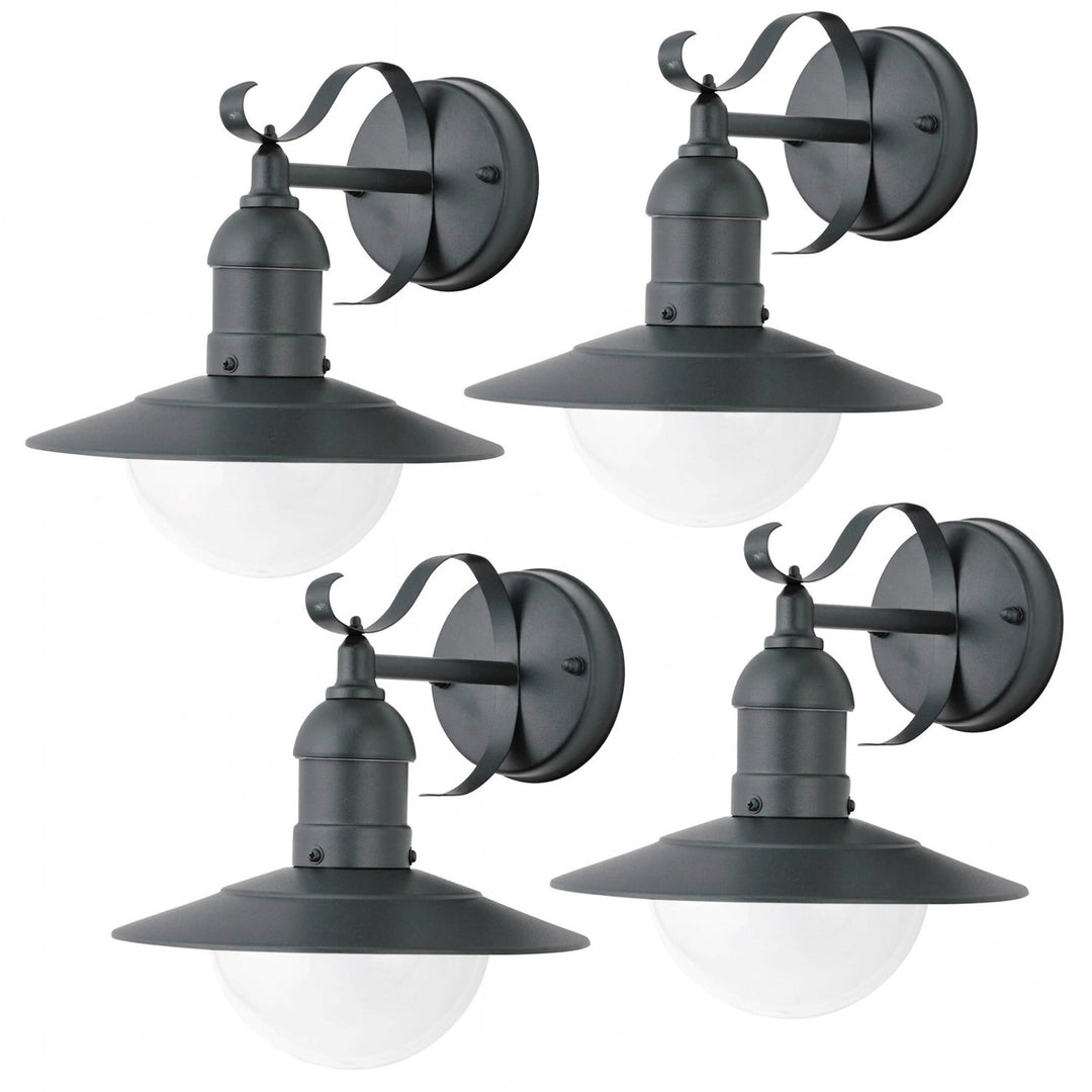 Rabalux væglampe, udendørs, IP44, E27, maks. 60 W, grøn, Oslo, 4 stk.
