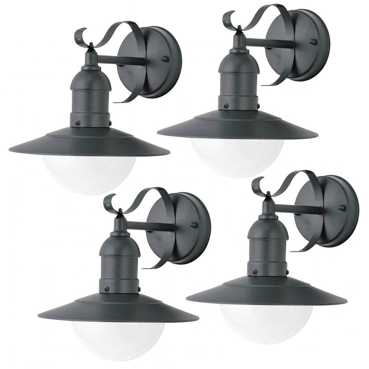 Rabalux væglampe, udendørs, IP44, E27, maks. 60 W, grøn, Oslo, 4 stk.