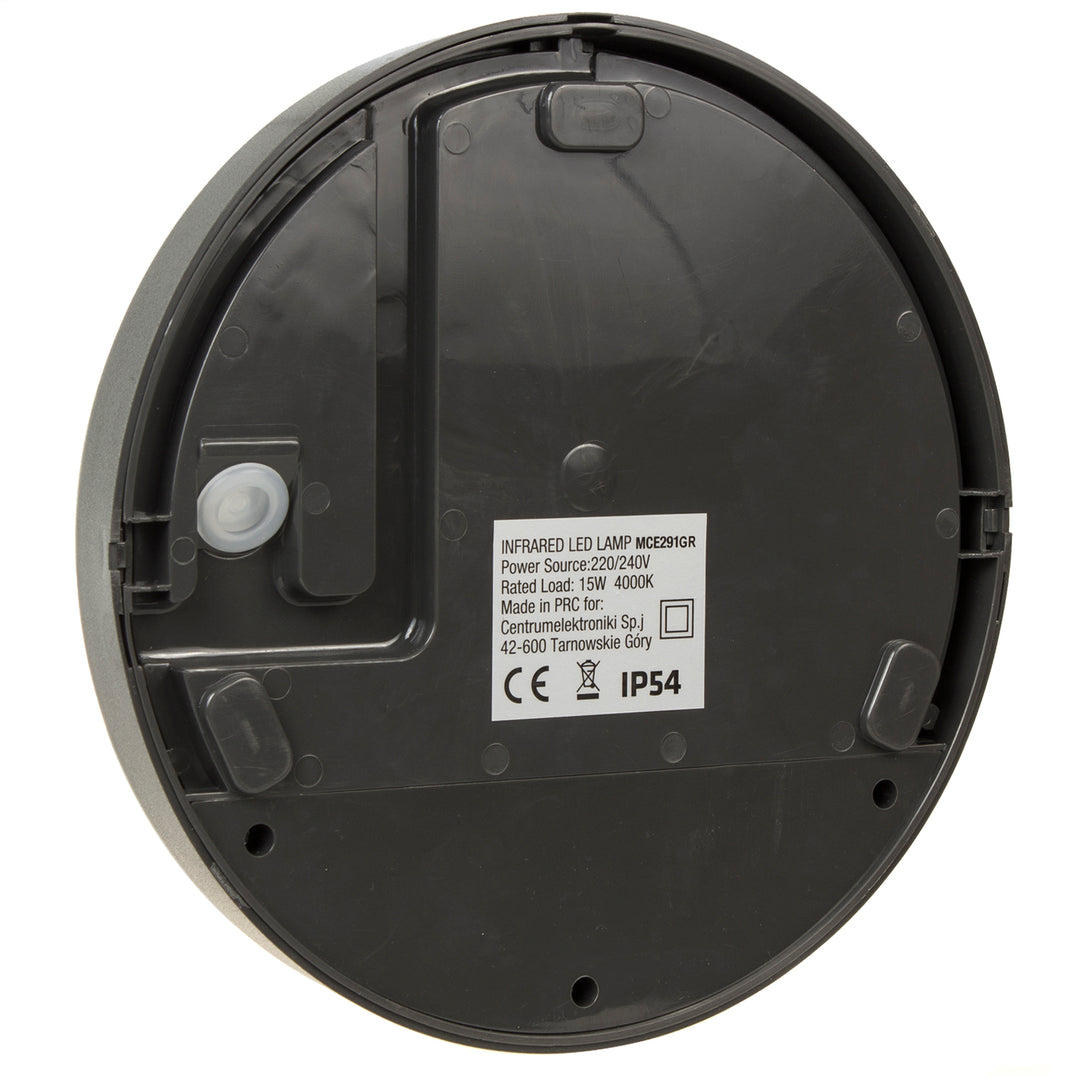 Maclean LED-lampe med bevægelsessensor, PIR-sensor, grå, 15 W, IP54, 1100 lm, neutral farve, MCE291 W, 2 stk.