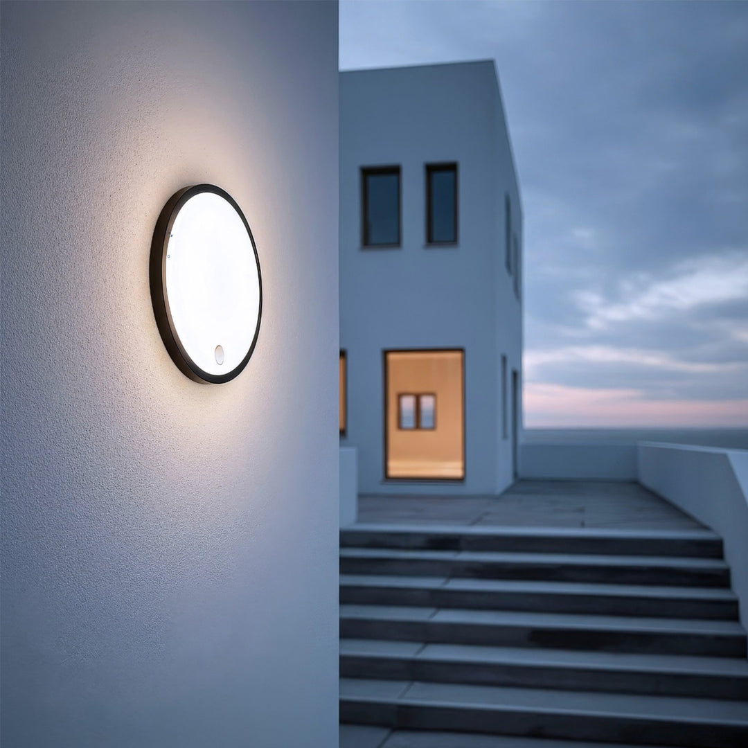 Maclean LED-lampe med bevægelsessensor, PIR-sensor, sort, 10 W, IP65, 1000 lm, neutral farve, MCE525 B, 2 stk.