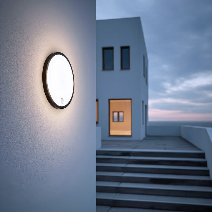Maclean LED-lampe med bevægelsessensor, PIR-sensor, sort, 10 W, IP65, 1000 lm, neutral farve, MCE525 B, 2 stk.