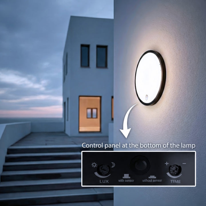 Maclean LED-lampe med bevægelsessensor, PIR-sensor, sort, 10 W, IP65, 1000 lm, neutral farve, MCE525 B, 2 stk.