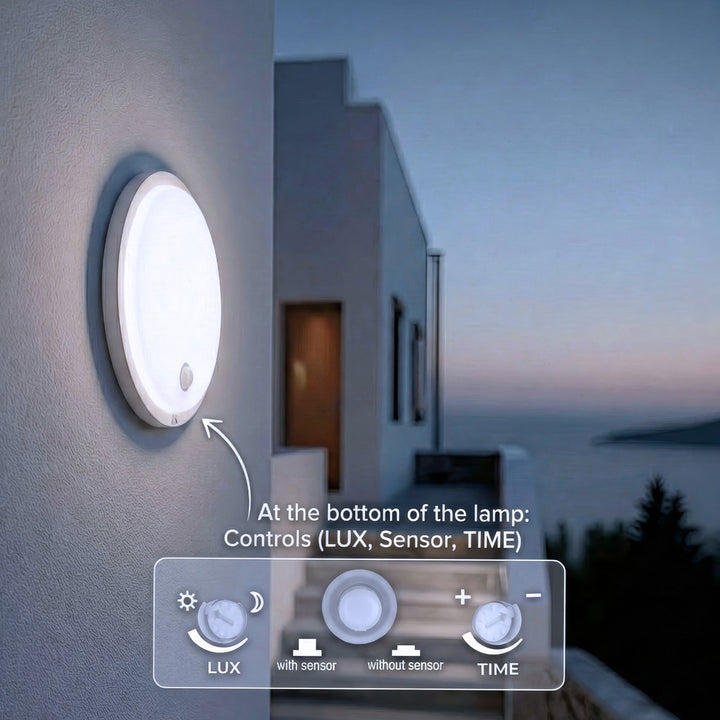 Maclean LED-lampe med bevægelsessensor, PIR-sensor, hvid, 10 W, IP65, 1000 lm, neutral farve, MCE525 W, 2 stk.