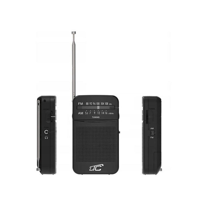 LEGA LXLTC2029C lommradio med AM/FM/AUX, batteridrevet LTC + 2 stk. Varta Industrial AA-alkalibatterier