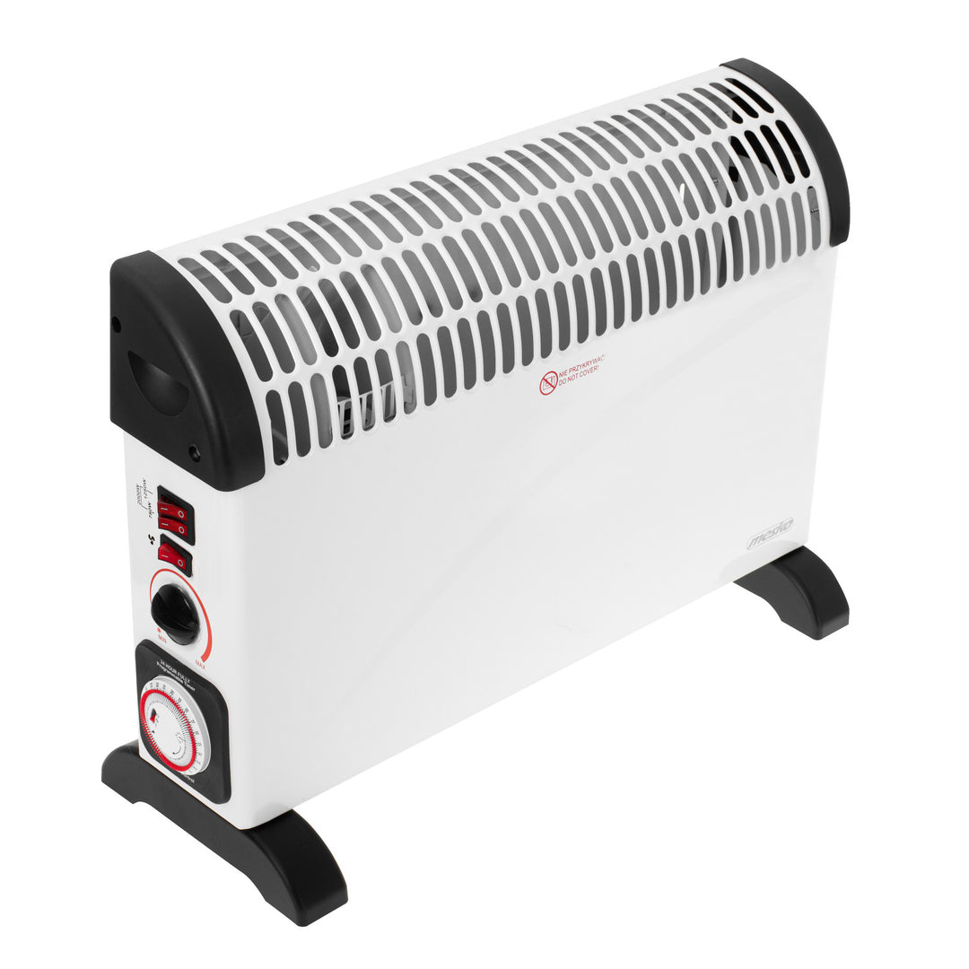 Konvektorvarmer, elektrisk, termostat, 2000 W, 24-timers timer, hvid, ledning 150 cm, Mesko, MS 7741W