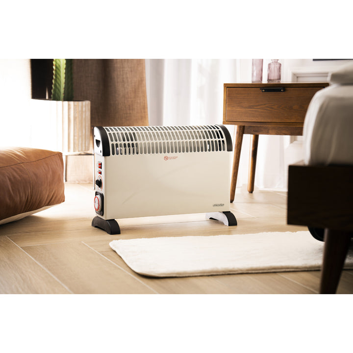 Konvektorvarmer, elektrisk, termostat, 2000 W, 24-timers timer, hvid, ledning 150 cm, Mesko, MS 7741W