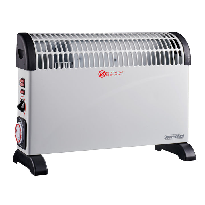 Konvektorvarmer, elektrisk, termostat, 2000 W, 24-timers timer, hvid, ledning 150 cm, Mesko, MS 7741W