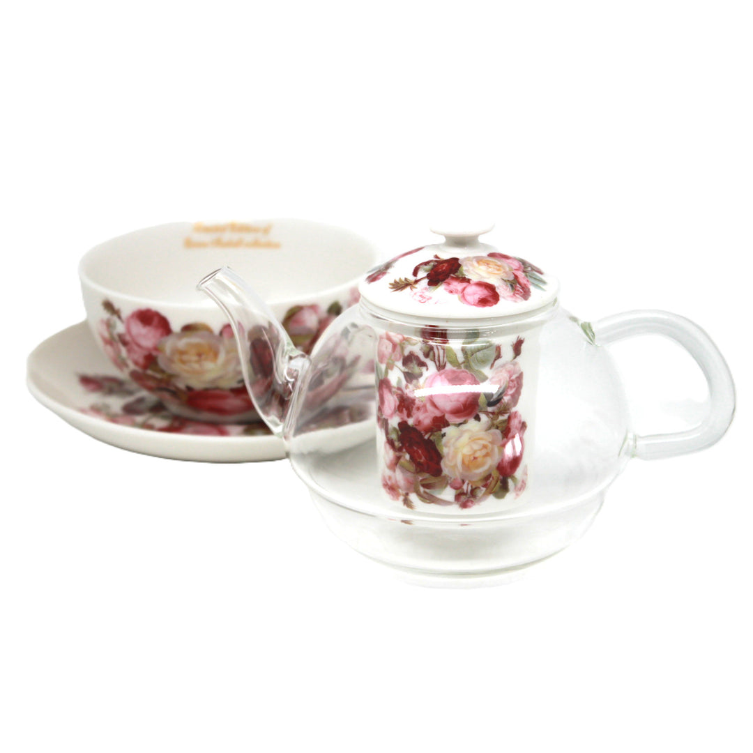 Teesæt »Roser«, kop og tekande (tea for one) Queen Isabell