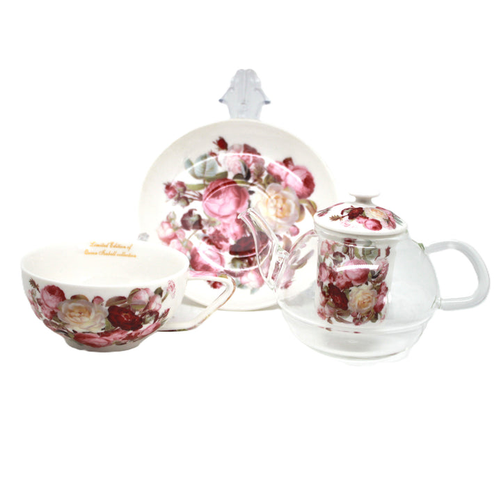Teesæt »Roser«, kop og tekande (tea for one) Queen Isabell