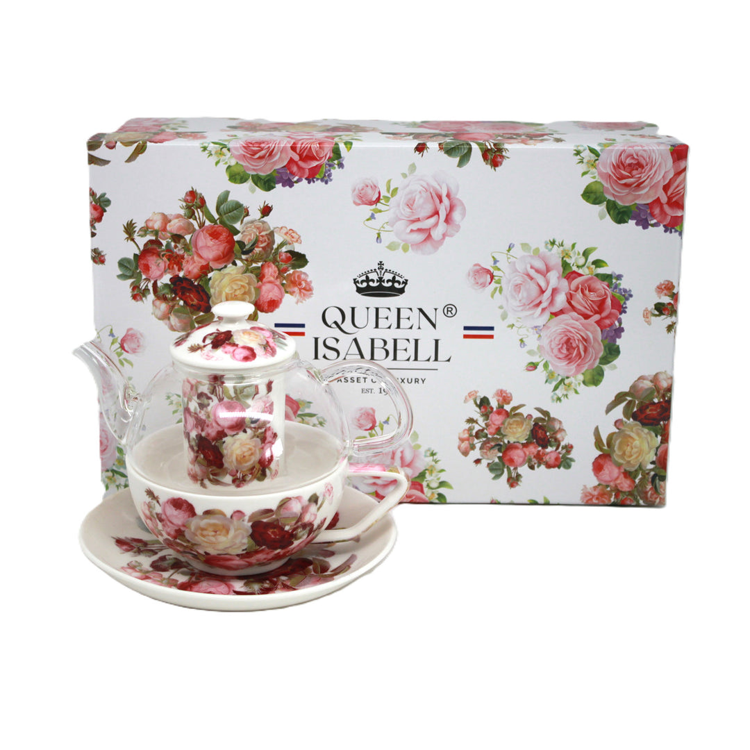 Teesæt »Roser«, kop og tekande (tea for one) Queen Isabell