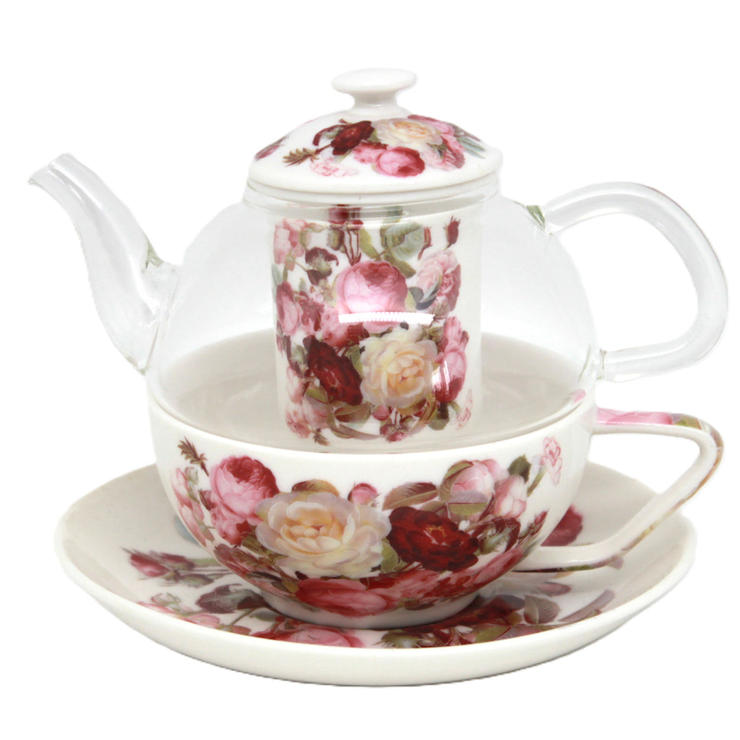 Teesæt »Roser«, kop og tekande (tea for one) Queen Isabell