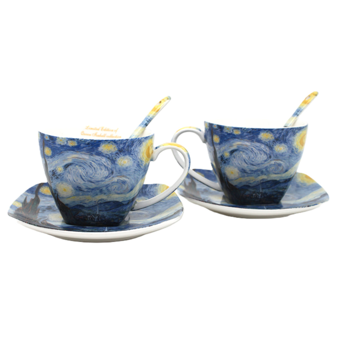 Van Gogh-porcelænskopper »Stjernernatten« 2 x 250 ml, sæt, Queen Isabell