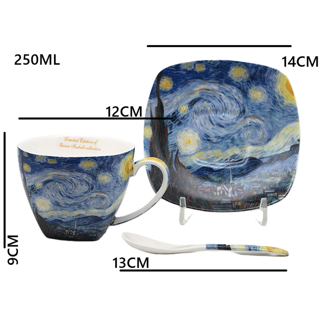 Van Gogh-porcelænskopper »Stjernernatten« 2 x 250 ml, sæt, Queen Isabell