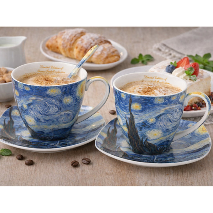 Van Gogh-porcelænskopper »Stjernernatten« 2 x 250 ml, sæt, Queen Isabell
