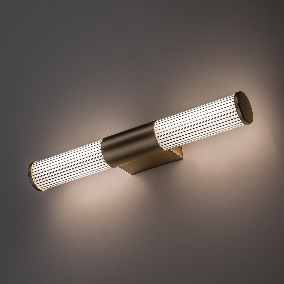 Badeværelsesvæglampe, Calyn, LED 8 W, 4000 K, 620 lm, L 40 cm, guldfarvet, IP44, 75104