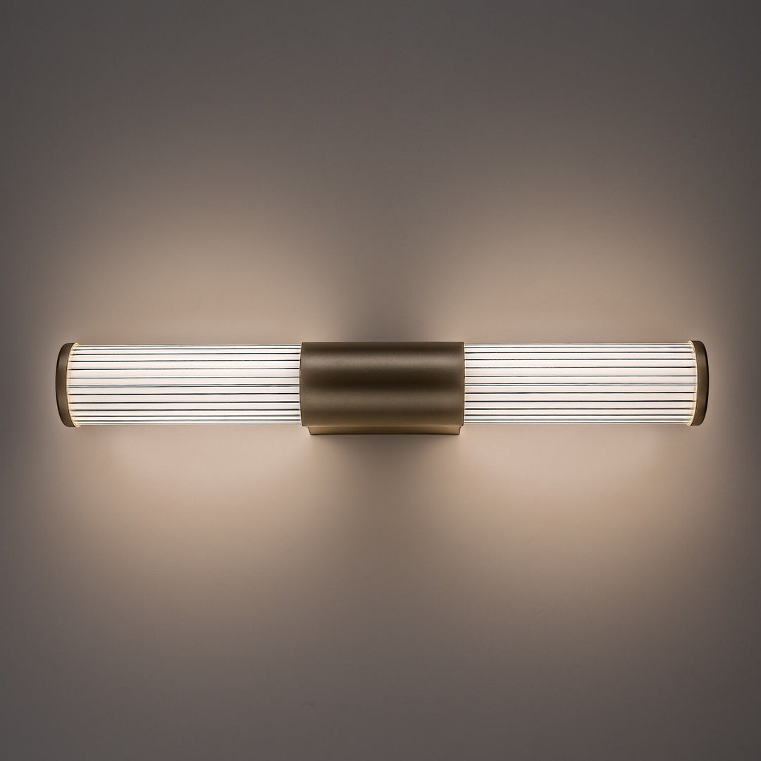 Badeværelsesvæglampe, Calyn, LED 8 W, 4000 K, 620 lm, L 40 cm, guldfarvet, IP44, 75104