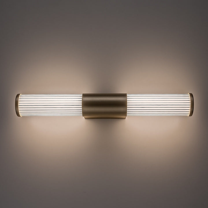 Badeværelsesvæglampe, Calyn, LED 8 W, 4000 K, 620 lm, L 40 cm, guldfarvet, IP44, 75104