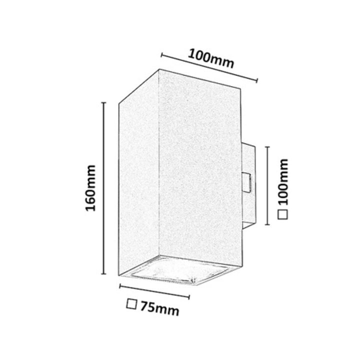 Udendørs væglampe, Urfa, LED 18 W, 1800 lm, farvetemperatur 2700, 4000, 6500 K, H 16 cm, IP65, grå-beige, 77215