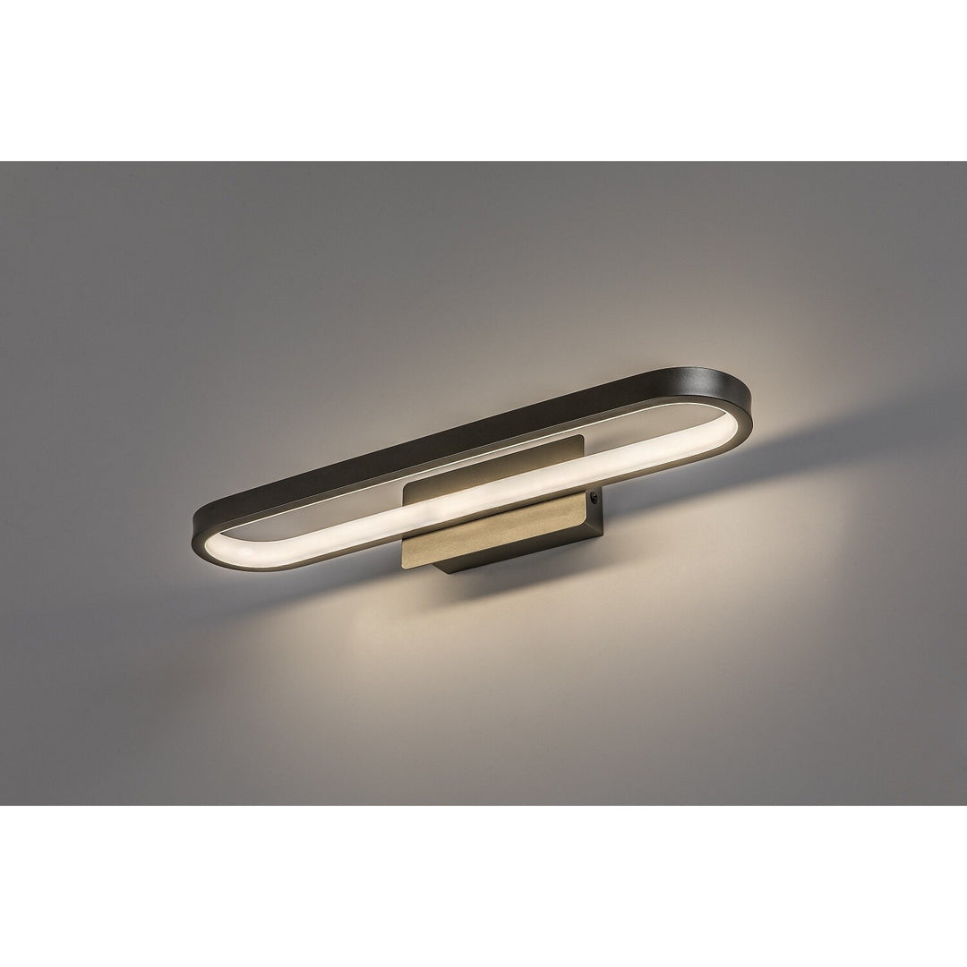 Badeværelsesvæglampe, Odran, LED 15 W, 1200 lm, 4000 K, L 40 cm, gunmetal, IP44, 75114