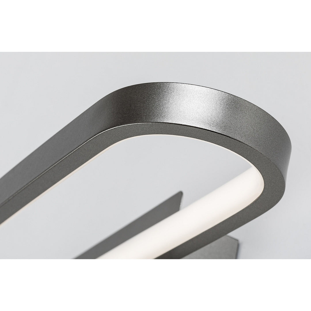 Badeværelsesvæglampe, Odran, LED 15 W, 1200 lm, 4000 K, L 40 cm, gunmetal, IP44, 75114