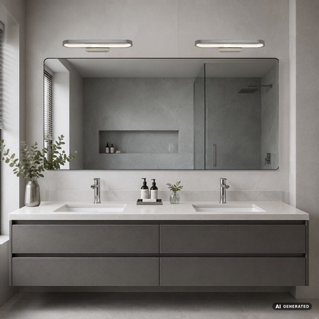 Badeværelsesvæglampe, Odran, LED 15 W, 1200 lm, 4000 K, L 40 cm, gunmetal, IP44, 75114