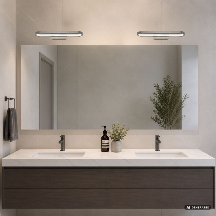 Badeværelsesvæglampe, Odran, LED 15 W, 1200 lm, 4000 K, L 40 cm, gunmetal, IP44, 75114
