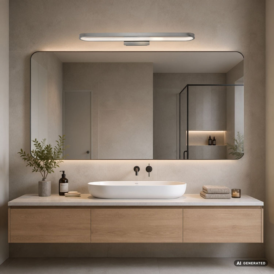 Badeværelsesvæglampe, Odran, LED 18 W, 1350 lm, 4000 K, L 60 cm, gunmetal, IP44, 75115