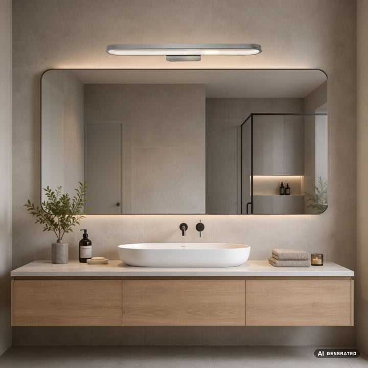 Badeværelsesvæglampe, Odran, LED 18 W, 1350 lm, 4000 K, L 60 cm, gunmetal, IP44, 75115