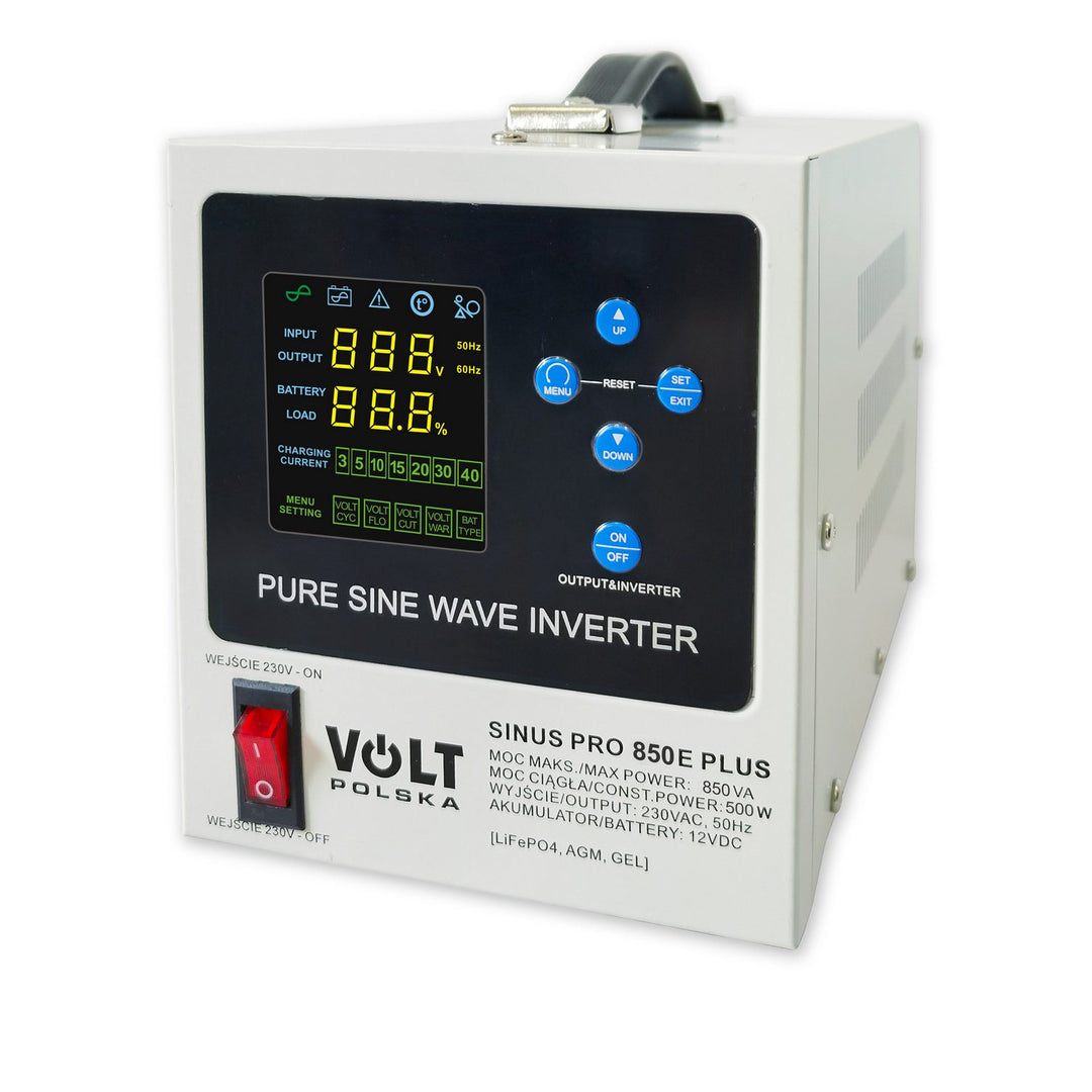 Sinus Pro 850 E Plus nødstrømsforsyning, 12/230 V, konstant effekt 500 W, samlet effekt 850 VA, 3SPM08012M