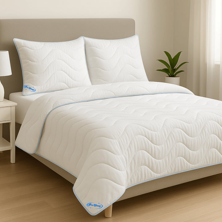 Antiallergisk vinterdyne, quiltet, 200 x 200 cm + 2 puder fra ProSleep