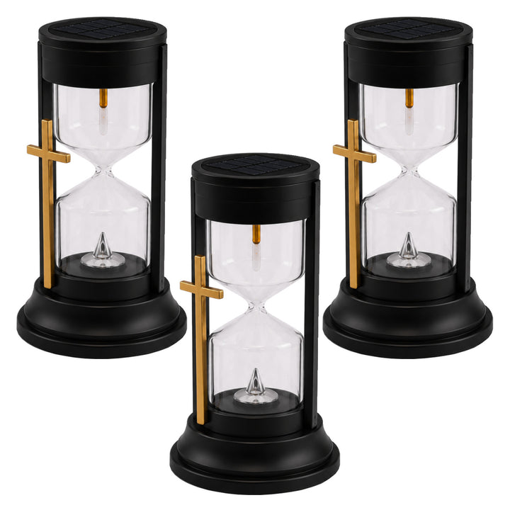 Solcellelys, Evighedens timeglas, LED 0,08 W, levetid 20.000 timer, maks. lysstyrke 3 lm, 77199, Znicz-lux, 3 stk.