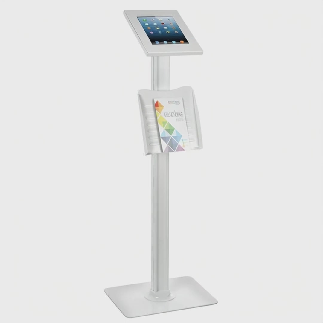 Maclean reklamestativ til tablet, gulvmodel med lås, 9,7"/10,2" iPad, 10,5" iPad Air/iPad Pro, 10,1" Samsung Galaxy Tab A (2019), MC-724