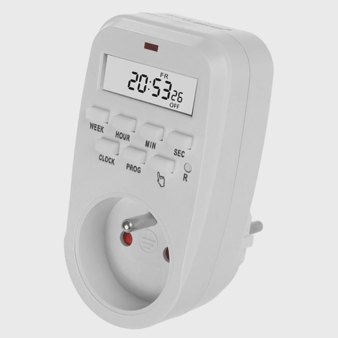 Tidsafbryder - digital timer GreenBlue, maks. belastning 16A, IP20, GB362 E