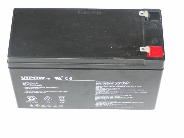 Vipow gelbatteri, vedligeholdelsesfri, lang levetid, 12V 7,5Ah