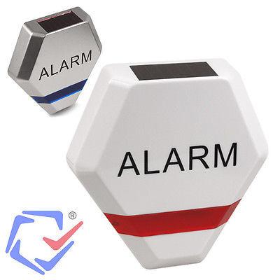 Solar alarm sirene attrappe sølv DC3200 S 3x LED