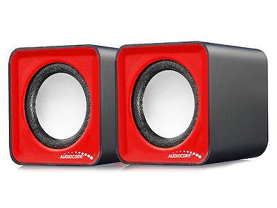6W USB Red&Black Audiocore computerhøjttalere, AC870 R