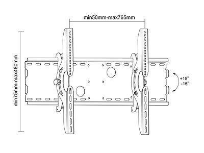 Maclean tv-beslag, 37-100", 75 kg, sort, MC-521 B