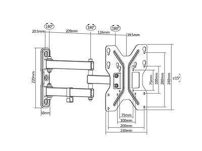 Maclean tv-beslag, max. vesa 200x200, 13-42", 30 kg, MC-648