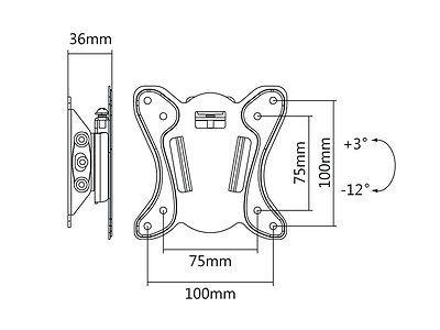 Maclean tv-holder, maks. VESA 100x100, 13-27", 25 kg, MC-715