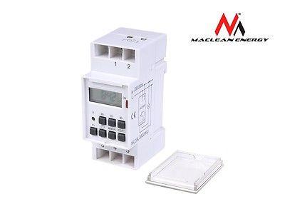 Maclean digital timer, til DIN-skinne, 10 programmer, maks. 156 programmer, 3600 W, MCE09