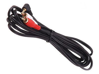 Højkvalitets 3,5 mm mini-jack-kabel, vinklet, 2 RCA, 1 m, MCTV-824