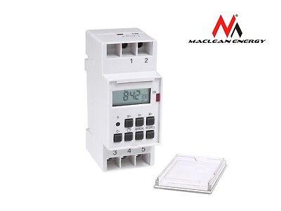 Maclean digital timer, til DIN-skinne, 10 programmer, maks. 156 programmer, 3600 W, MCE09