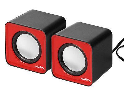 6W USB Red&Black Audiocore computerhøjttalere, AC870 R