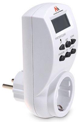 Maclean digital timer, f. random, tidtager, 10 prog., maks. 156 programmer, tysk stik, 3600 W, MCE05G