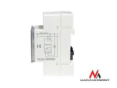 Maclean digital timer, til DIN-skinne, 10 programmer, maks. 156 programmer, 3600 W, MCE09