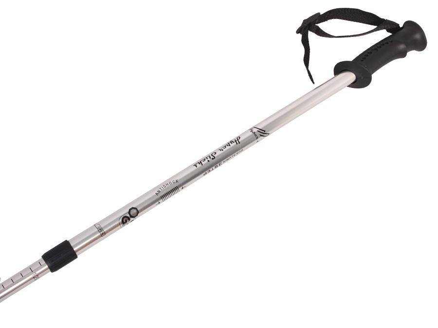 Aluminiumsstave til Nordic Walking 65-135 cm teleskopiske sølvfarvede