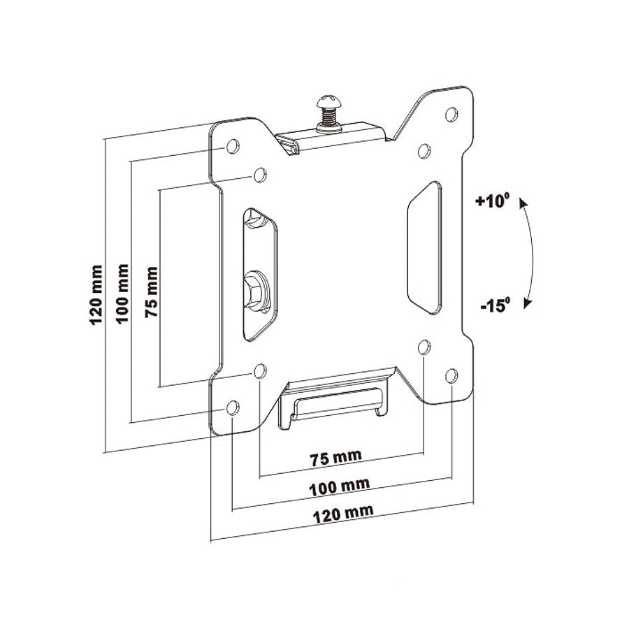 Maclean tv-holder, maks. VESA 100x100, 13-27", 20 kg, sort, MC-596