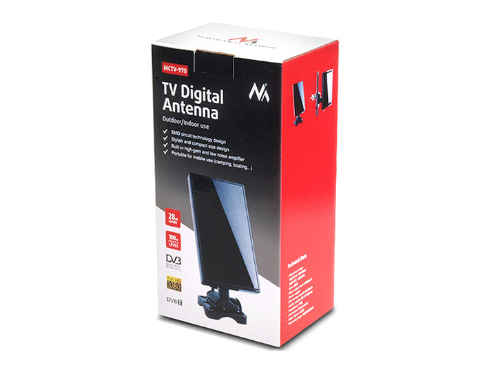 DVB-T/T2 HEVC indendørs/udendørs TV-antenne Maclean MCTV-970 Black