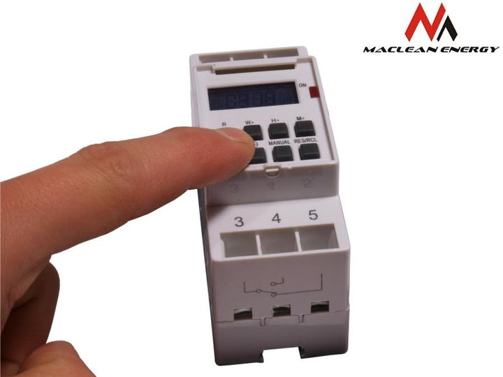 Maclean digital timer, til DIN-skinne, 10 programmer, maks. 156 programmer, 3600 W, MCE09
