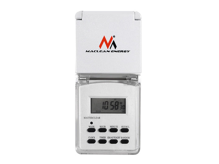 Maclean MCE08 digital timer, udendørs, tilfældig funktion, 10 programmer, maks. 156 programmer, 3600 W